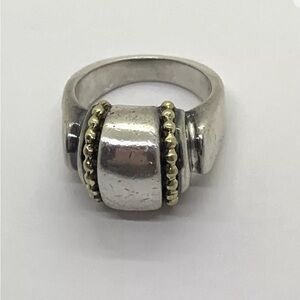 Lagos Caviar Vintage Ring sterling silver and 18k size 6.5